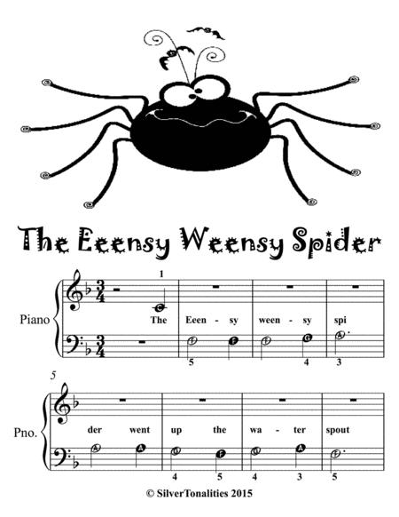 Eensy Weensy Spider Beginner Piano Sheet Music Page 2