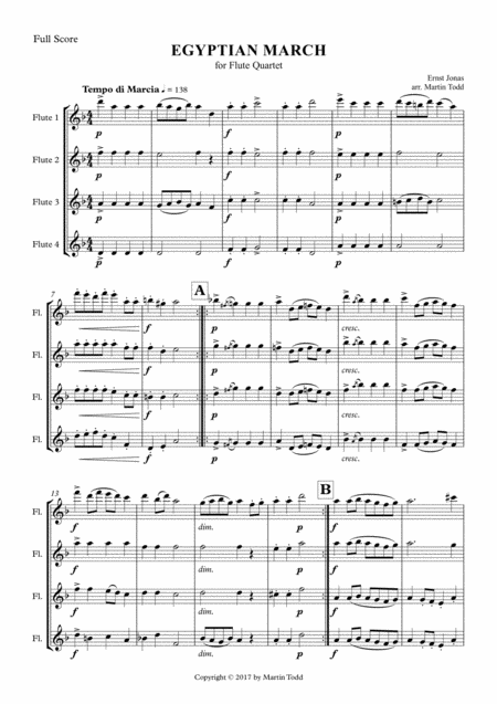 Egyptian March For Intermediate Flute Quartet Page 2