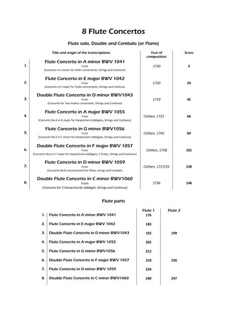 Eight Bach Flute Concertos For Solo Double And Cembalo Scores And Parts Page 2