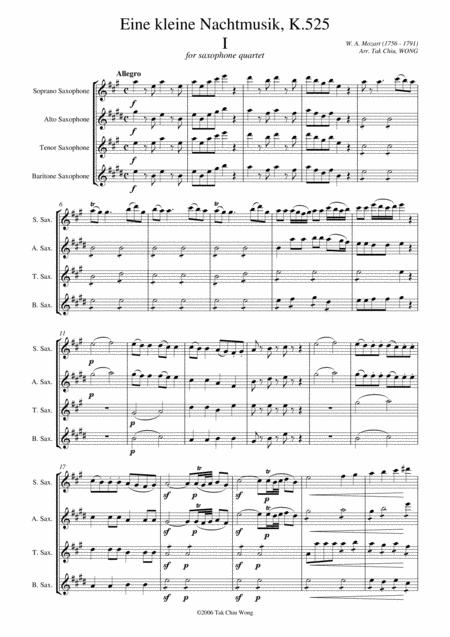 Eine Kleine Nachtmusik Arranged For Saxophone Quartet Page 2