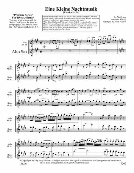 Eine Kleine Nachtmusik Arrangements Level 3 5 For Alto Sax Written Acc Page 2