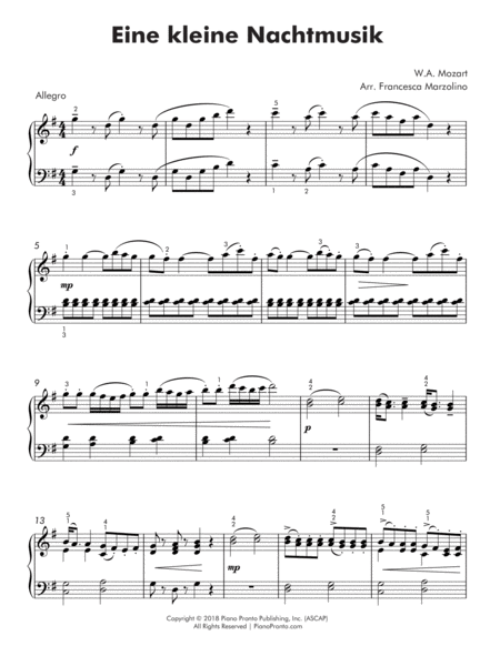 Eine Kleine Nachtmusik Intermediate Piano Page 2