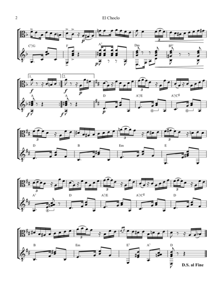 El Choclo Tango For Viola And Guitar Page 2