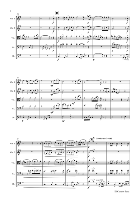 El Condor Pasa Peruvian Folk Song String Orchestra Page 2