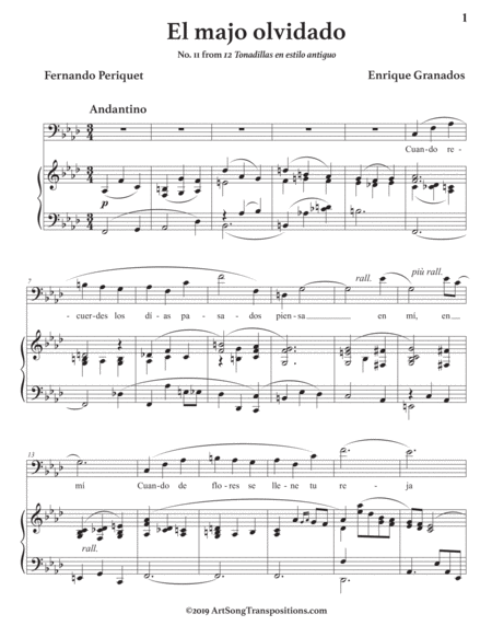 El Majo Olvidado Transposed To F Minor Bass Clef Page 2