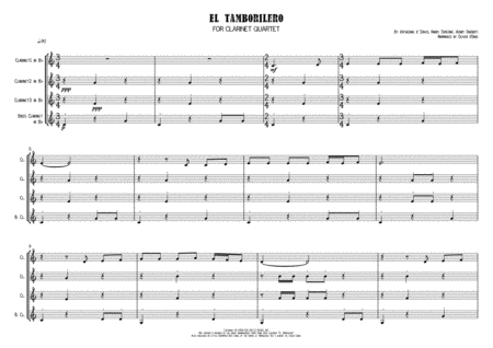 El Tamborilero Para 4 Clarinetes Page 2