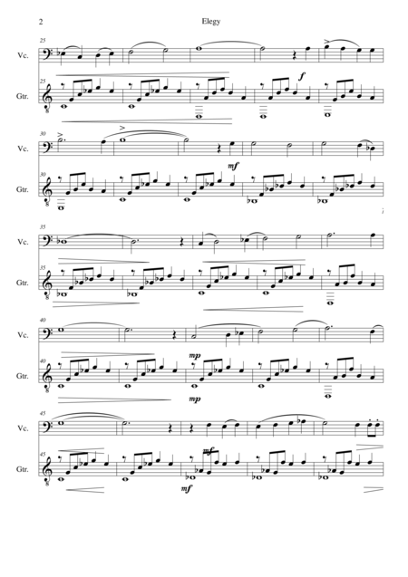 Elegy Elgie For Cello And Guitar Page 2