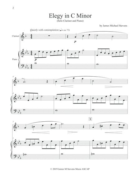 Elegy In C Minor Reflective Clarinet Piano Page 2