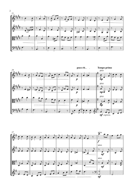 Elgar Salut D Amour String Quartet Score And Parts Page 2