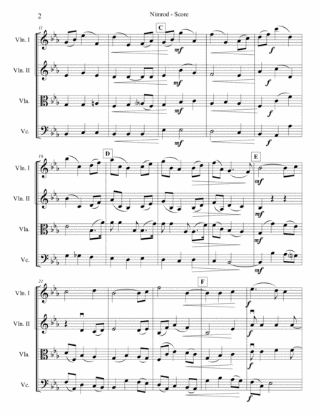 Elgars Nimrod For String Quartet Page 2