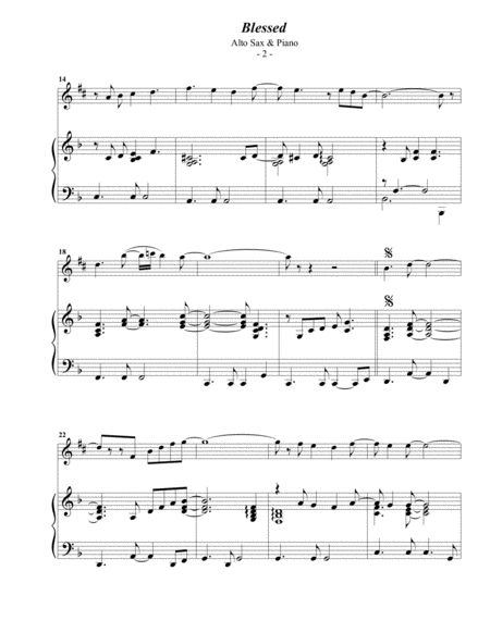 Elton John Blessed For Alto Sax Piano Page 2