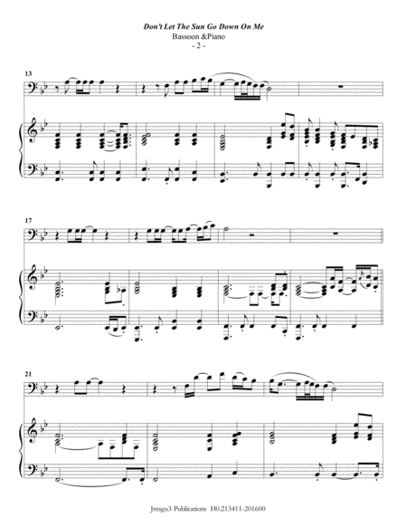Elton John Dont Let The Sun Go Down On Me For Bassoon Piano Page 2