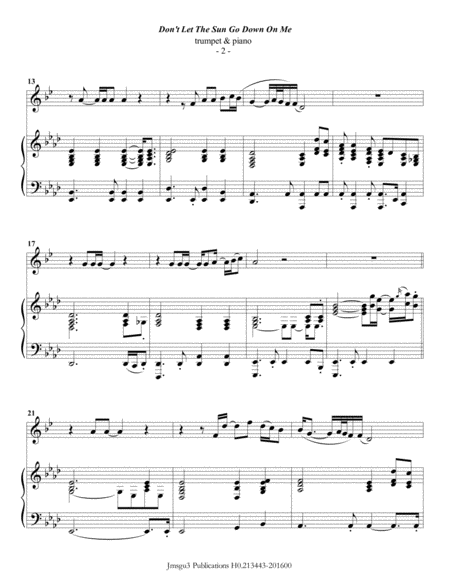 Elton John Dont Let The Sun Go Down On Me For Trumpet Piano Page 2