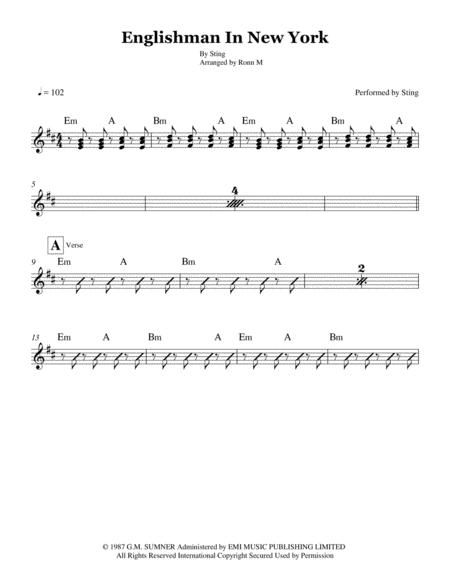 Englishman In New York Lead Sheet By Sting Page 2