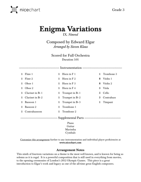 Enigma Variations Ix Nimrod Score Parts Page 2