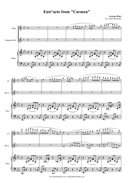 Entr Acte From Bizets Carmen For Flute Clarinet And Piano Page 2