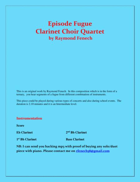 Episode Fugue Woodwind Quartet Chamber Music Clarinet Choir Eb Clarinet 2 Bb Clarinets And Bass Clarinet Intermediate Level Page 2