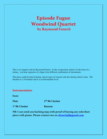 Episode Fugue Woodwind Quartet Chamber Music Flute 2 Bb Clarinets And Bassoon Intermediate Level Page 2