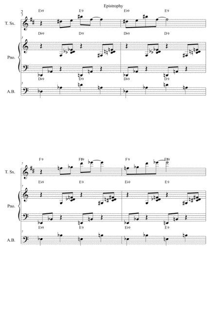 Epistrophy Score And Individual Parts Tenor Sax Piano Bass Page 2