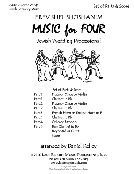 Erev Shel Shoshanim For Wind Quartet With Optional Keyboard Or Piano Page 2