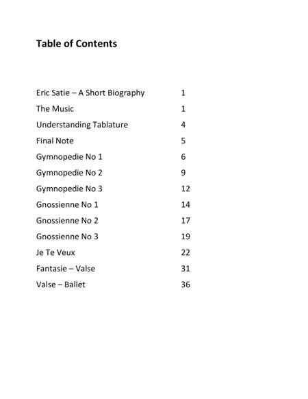 Eric Satie Second Edition 3 Gymnopedie 3 Gnossienne Two Waltzes And Je Te Veux In Tablature And Modern Notation For Baritone Ukulele Page 2