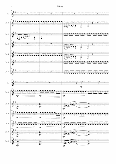 Erlknig The Erlking For Flute And 6 Guitars Page 2