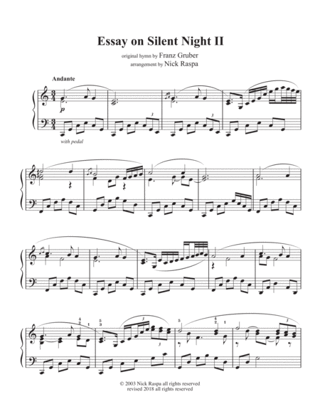 Essay On Silent Night Ii Advanced Piano Solo Page 2