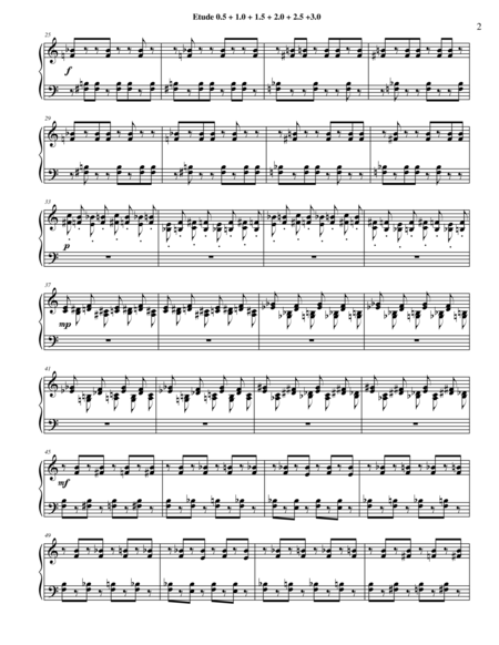 Etude 0 5 1 0 1 5 2 0 2 5 3 0 For Piano Solo From 25 Etudes Using Symmetry Mirroring And Intervals Page 2