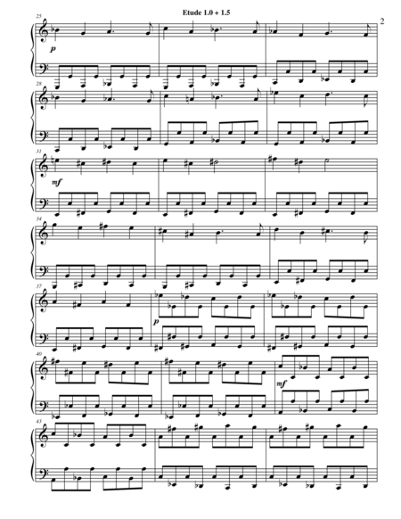 Etude 1 0 1 5 For Piano Solo From 25 Etudes Using Symmetry Mirroring And Intervals Page 2