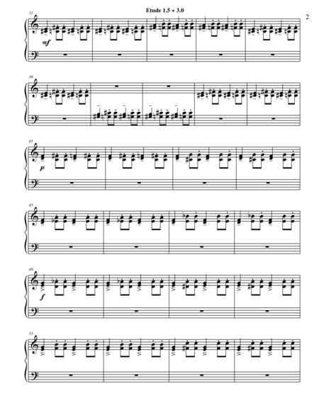 Etude 1 5 3 0 For Piano Solo From 25 Etudes Using Symmetry Mirroring And Intervals Page 2