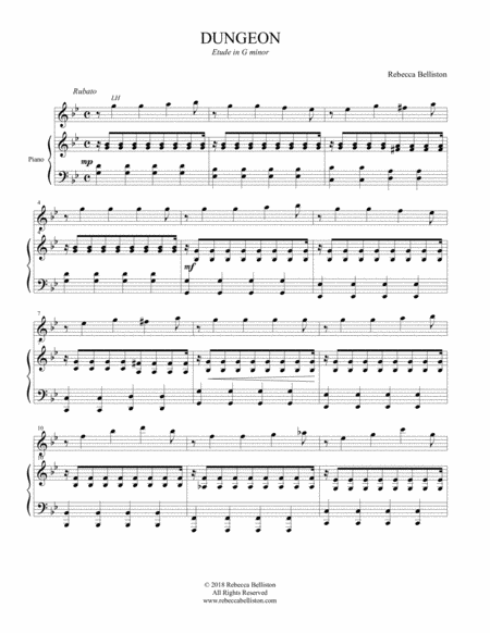 Etude In G Minor Dungeon Piano Solo Page 2