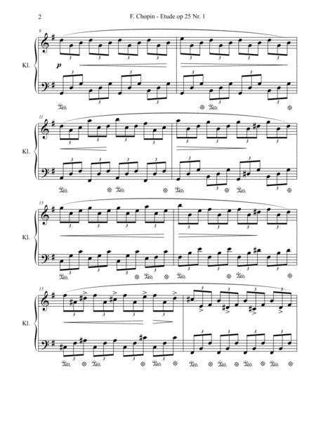 Etude Op 25 No 1 By Frederik Chopin Simplified Version Page 2