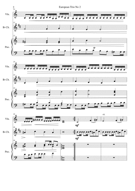 European Trio No 2 For Clarinet Violin And Piano Page 2