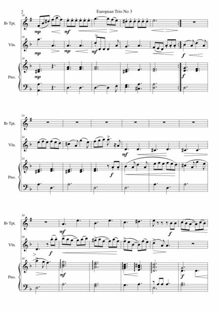 European Trio No 3 For Trumpet Violin And Piano Page 2