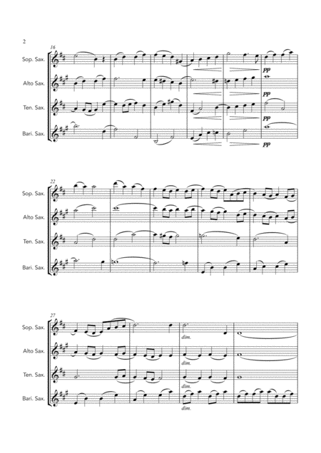Evening Prayer Abendsegen Humperdinck Satb Saxophone Quartet Page 2
