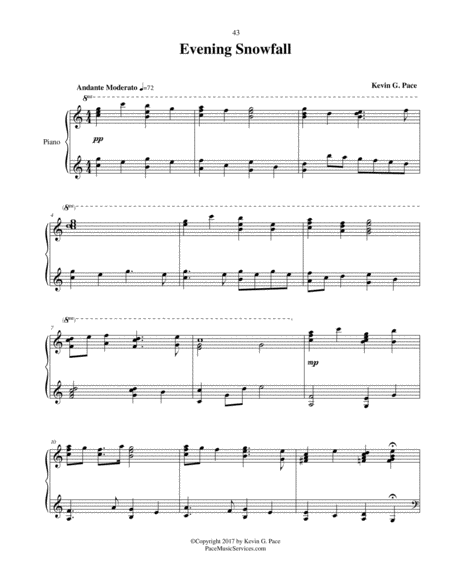 Evening Snowfall Original Piano Solo Page 2