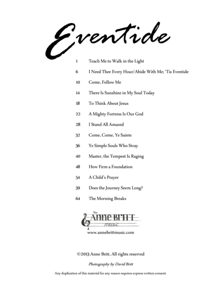 Eventide Songbook Page 2