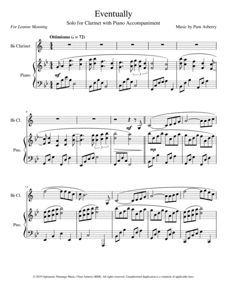 Eventually For Clarinet Solo With Piano Accompaniment Page 2