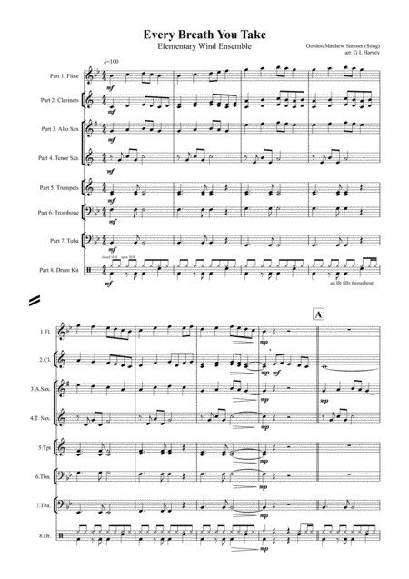 Every Breath You Take For Elementary Wind Ensemble Page 2