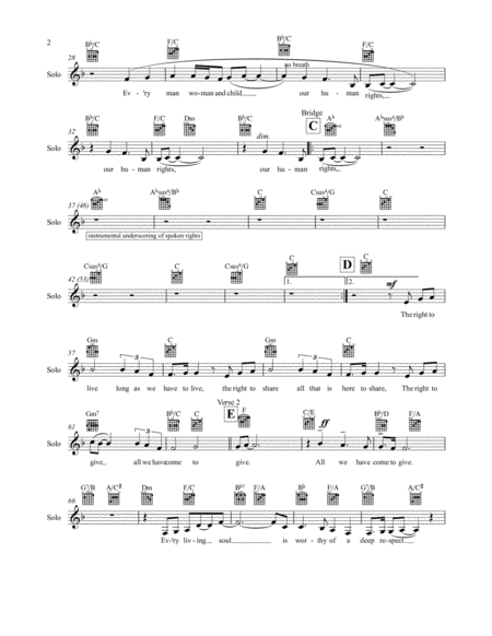 Every Man Woman And Child Lead Sheet Simplified F Major Page 2