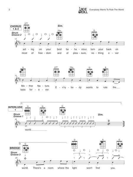 Everybody Wants To Rule The World Ukulele Page 2