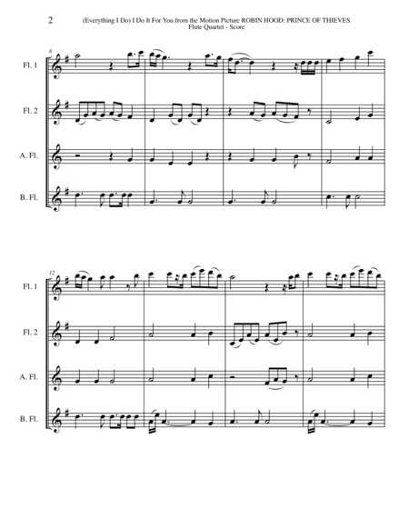 Everything I Do I Do It For You From The Motion Picture Robin Hood Prince Of Thieves For Flute Quartet Page 2