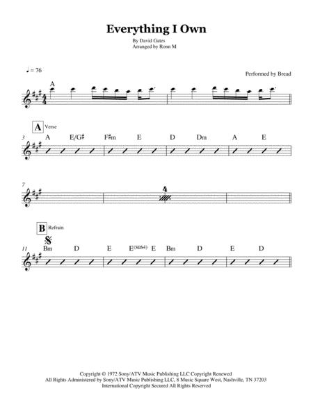 Everything I Own Lead Sheet Performed By Bread Page 2