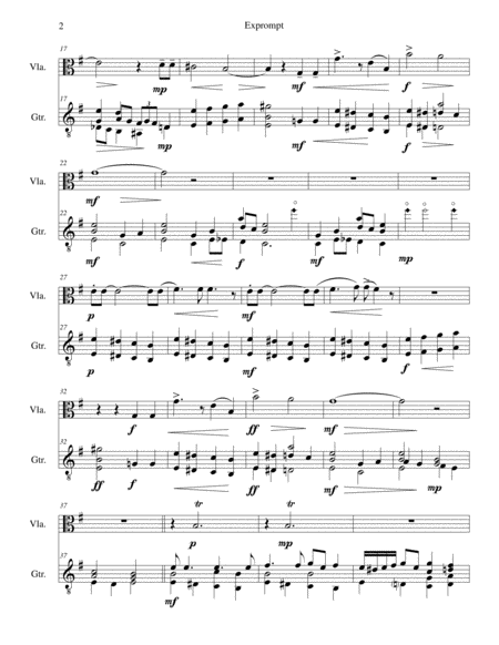 Exprompt An Armenian Song Of Farewell Arranged For Viola And Guitar Page 2