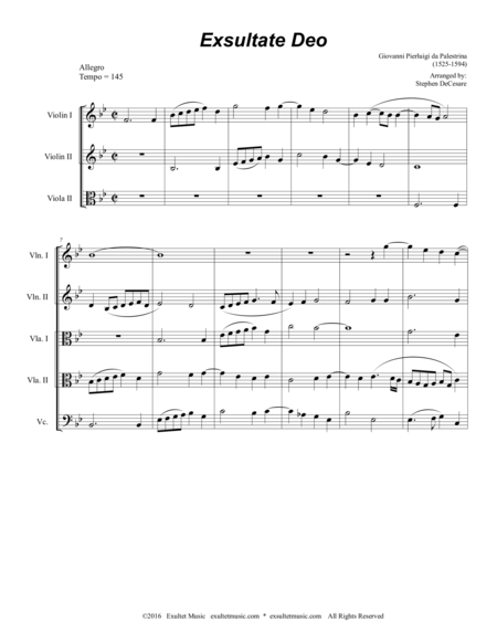 Exsultate Deo For String Quintet Page 2