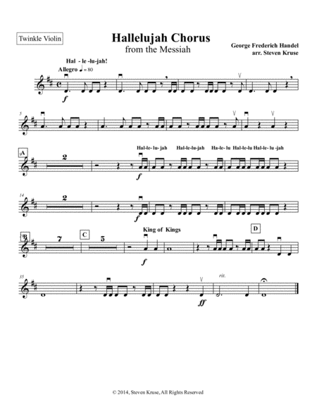 Extra Parts For Hallelujah Chorus From The Messiah For Multi Level String Orchestra Page 2