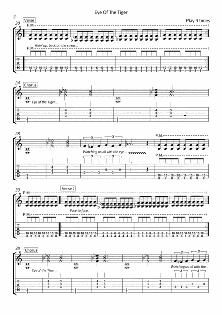 Eye Of The Tiger Guitar Grade 2 Page 2