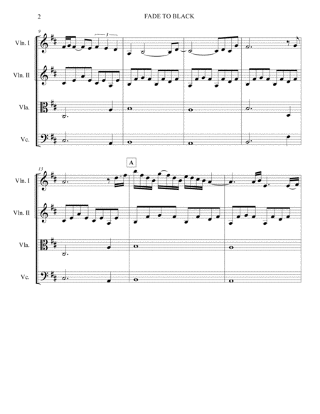 Fade To Black Metallica Apocalyptica Strings Quartet Page 2