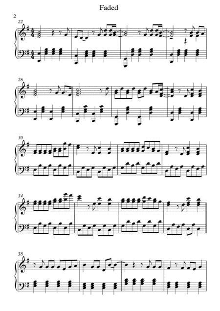 Faded Alan Walker Advanced Piano Page 2