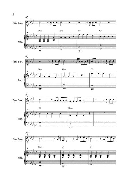Faded By Alan Walker Tenor Saxophone And Piano Page 2